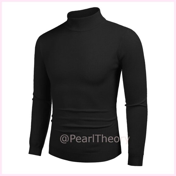 Mock Turtleneck Slim Fit Pullover Sweater Knitted Thermal